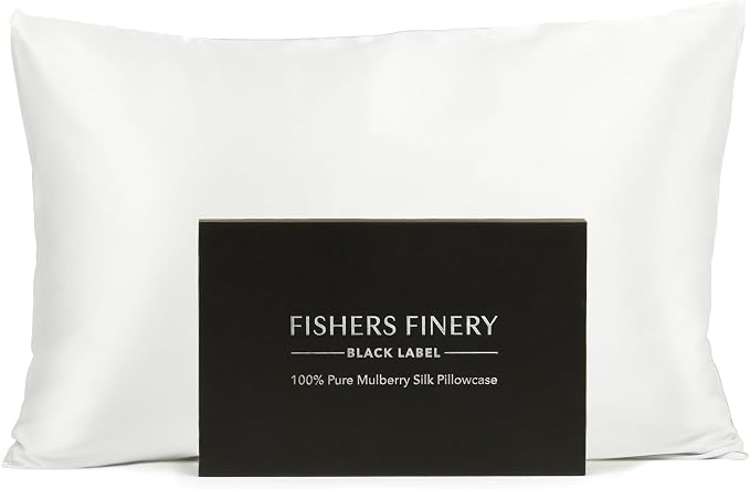 Fishers Finery 30mm 100% Pure Mulberry Silk Pillowcase, Quality Tested by FishersFinery