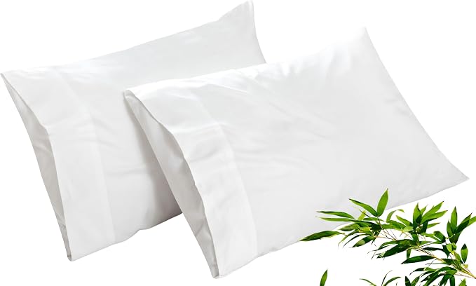 Royale Linens Cooling Pillow Cases Standard Size Set of 2-100% Rayon Derived by ROYALELINENS