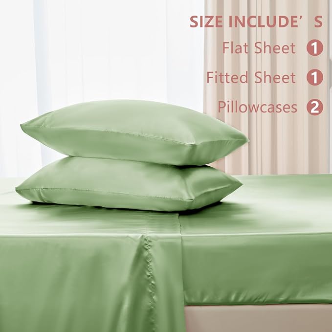 CozyLux Satin Sheets King Size Sheet Set - Image 6