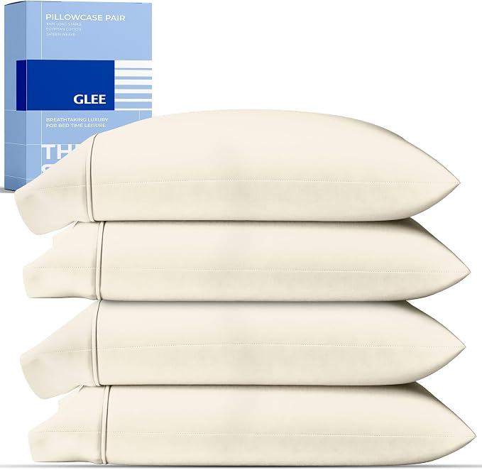 Thread Spread 100% Cotton Pillow Cases Queen Size Set of 4 by THREADSPREAD