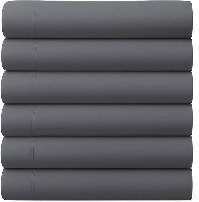 GOLD TEXTILES Twin Flat Sheet 6 Pack – Brushed Microfiber Top Sheets by GOLDTEXTILES