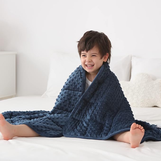 Huloo Sleep Kids Weighted Blanket Twin 7lbs Breathable Soft Minky Weighted by HulooSleep