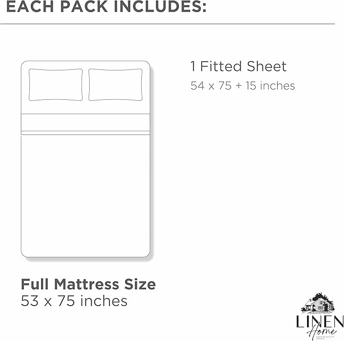 Linen Home 100% Cotton Percale Weave Fitted Sheet, Full Size, English Rose - Image 6