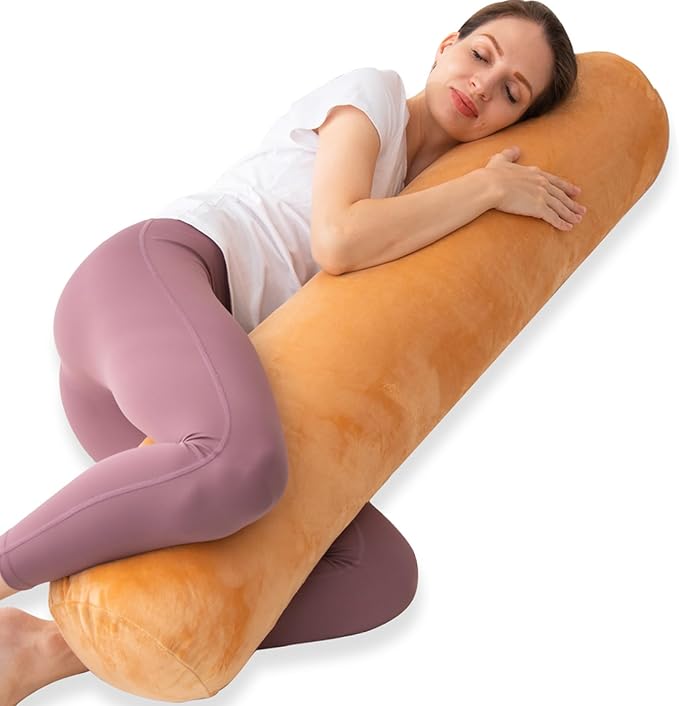 1 MIDDLE ONE Bolster Pillow for Bed, Long Round Body Pillow for Adults by 1MIDDLEONE