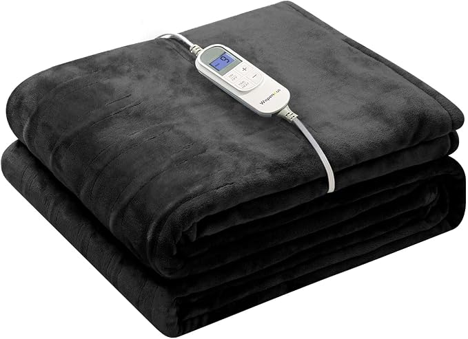 Wapaneus Foot Pocket Heated Blanket Electric Throw by Wapaneus