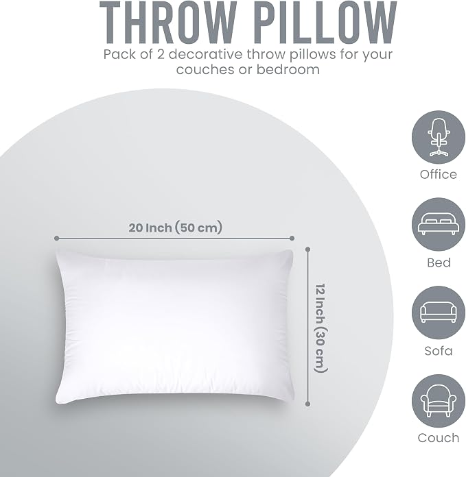 Utopia Bedding 12x20 Pillow Inserts, Sofa & Couch – Soft, Supportive & Fluffy - Image 6