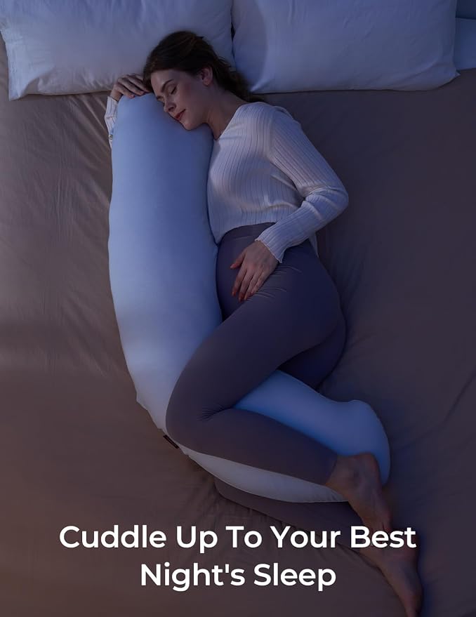 Momcozy Pregnancy Pillows for Side Sleeping, J Shaped Maternity Body Pillow for - Image 6