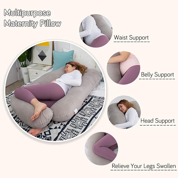 60 Inch Pregnancy Pillows for Sleeping, Extra Large U Shaped Body Pillow - Image 6