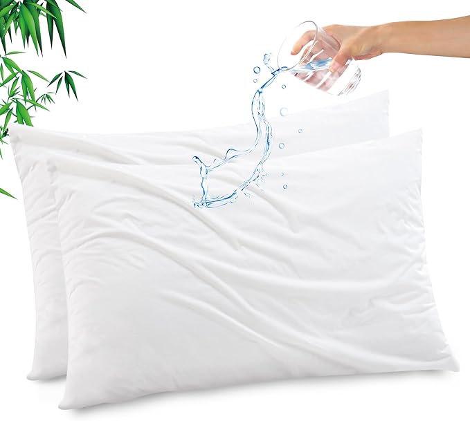 Gogreen Bamboo Rayon Waterproof Pillow Protector, Breathable Pillow Cover by GOGREEN