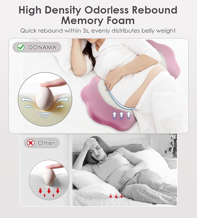 Memory Foam Maternity Pillow for Sleeping, Pregnancy Pillows Support for Back - Image 7