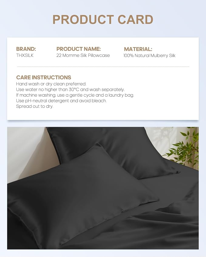 THXSILK Set of 2 Mulberry Silk Pillowcases - Image 8