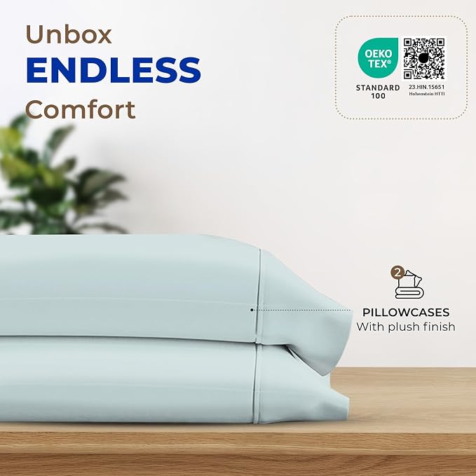 Thread Spread 100% Egyptian Cotton Pillow Cases Queen Size Set of 2 - Image 3