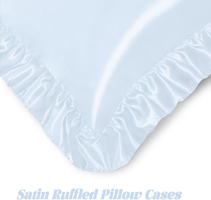 Homiest Ruffle Satin Body Pillow Cover, Silky Satin Body Pillowcase - Image 5