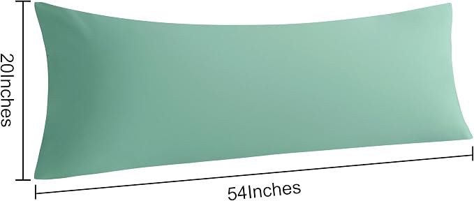NTBAY Microfiber Body Pillowcase Set, 20x54 Inches, Mint Green, Fade Resistant - Image 3