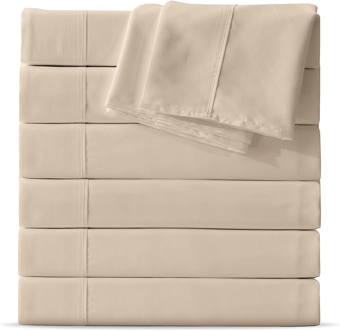 Maple&Stone King Flat Sheet 6 Pack, Premium Soft & Breathable, Brushed by MapleStone