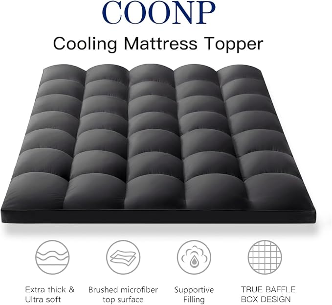 COONP Twin XL Mattress Topper, Extra Thick Pillowtop, Cooling Plush Mattress - Image 2
