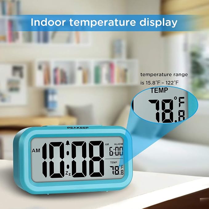 Peakeep Night Light Digital Alarm Clock Battery Operated - Image 4