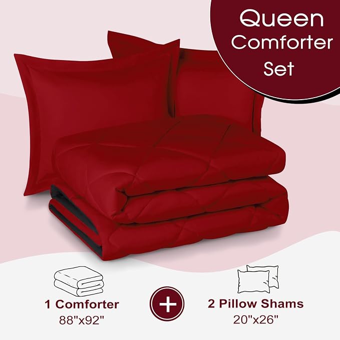 Basic Beyond Queen Comforter Set, Reversible Bed Comforter Queen Bed Set - Image 6