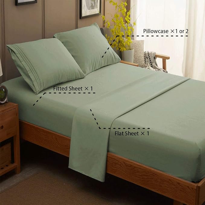 SONORO KATE Bed Sheet Set Super Soft Microfiber 1800 Thread Count Luxury - Image 2