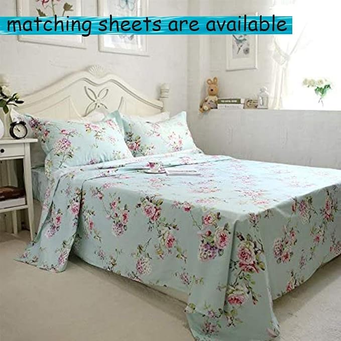 FADFAY Shabby Vintage Duvet Cover Twin XL Dorm Bedding Fashionable Rose and - Image 5