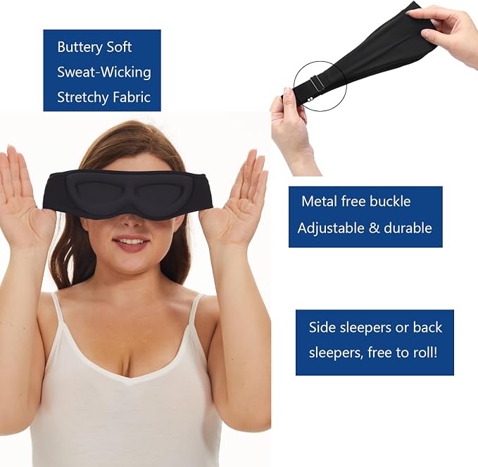ALASKA BEAR Sleep Mask for Side Sleepers Patented Design, Cup-Shaped and - Image 4