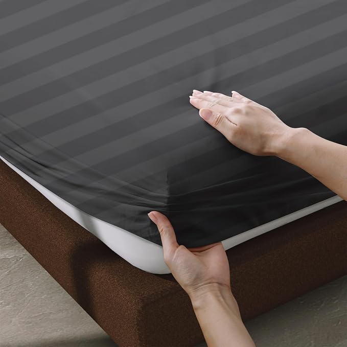 100% Egyptian Cotton Fitted Sheet Twin Size, 600 Thread Count, Single Fitted - Image 5