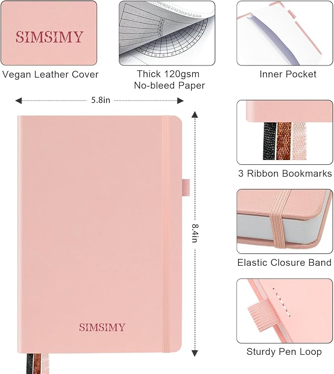 Premade Bullet Dotted Journal Notebook, Pre-made Dot Grid Journaling - Image 7