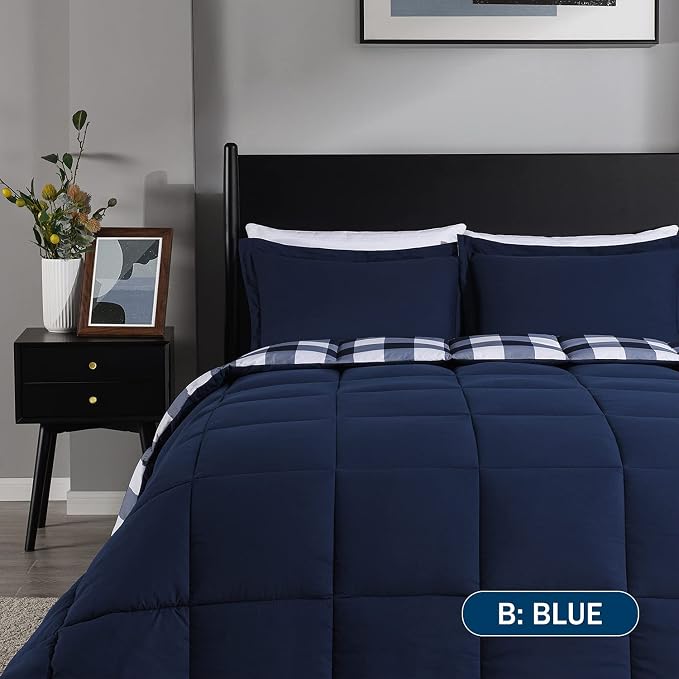downluxe Lightweight Plaid Comforter Set - Image 3