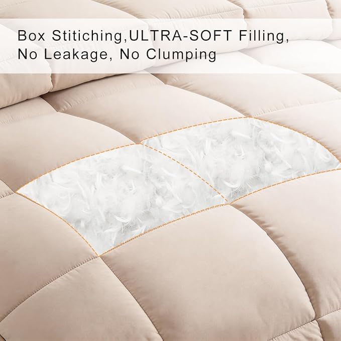 COHOME Premium King Size Comforter, All-Season Quilted Down Alternative Duvet - Image 3