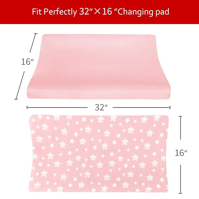 Changing Pad Cover for Girls 2 Pack, Lovely Print Soft Diaper Change Table - Image 4