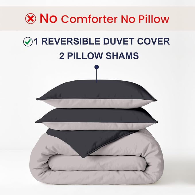 Kotton Culture 3 Pc King Size Duvet Cover Set- 100% Egyptian Cotton 600 Thread - Image 2