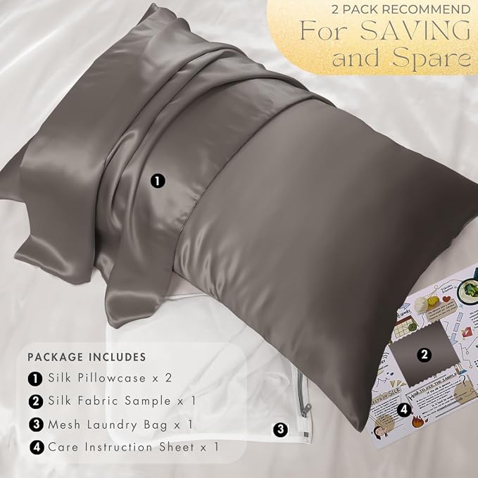 PROMEED 100% Silk Pillowcase 2 Pack - Image 6