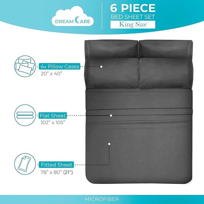 DREAMCARE King Size Sheets Set - Image 4