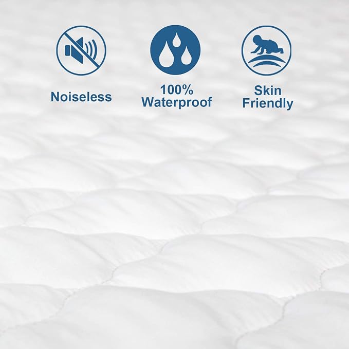 Twin Extra Long Mattress Pad Waterproof Protector, Twin XL Mattress Protector - Image 3