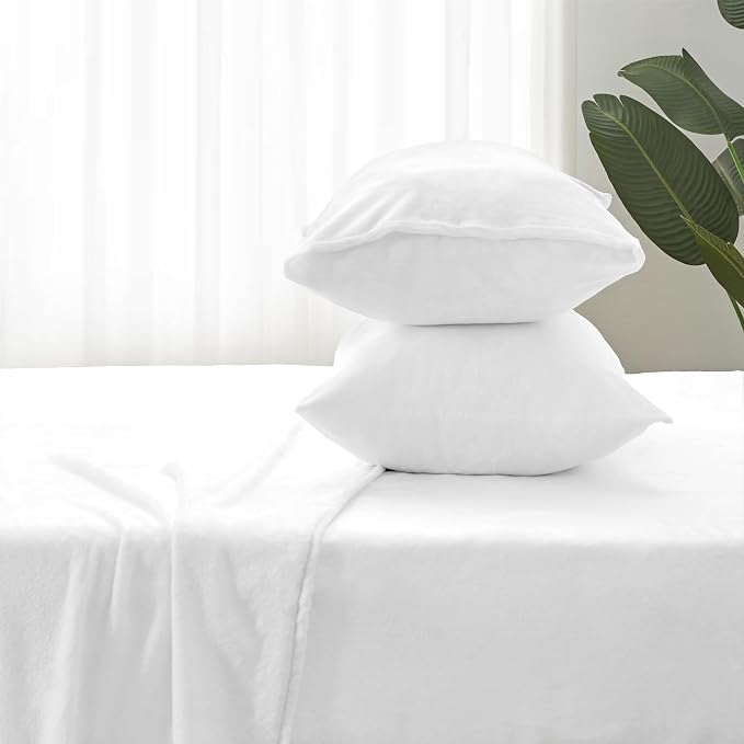 BEDELITE Flannel Sheets Full Size Bright White - Image 7