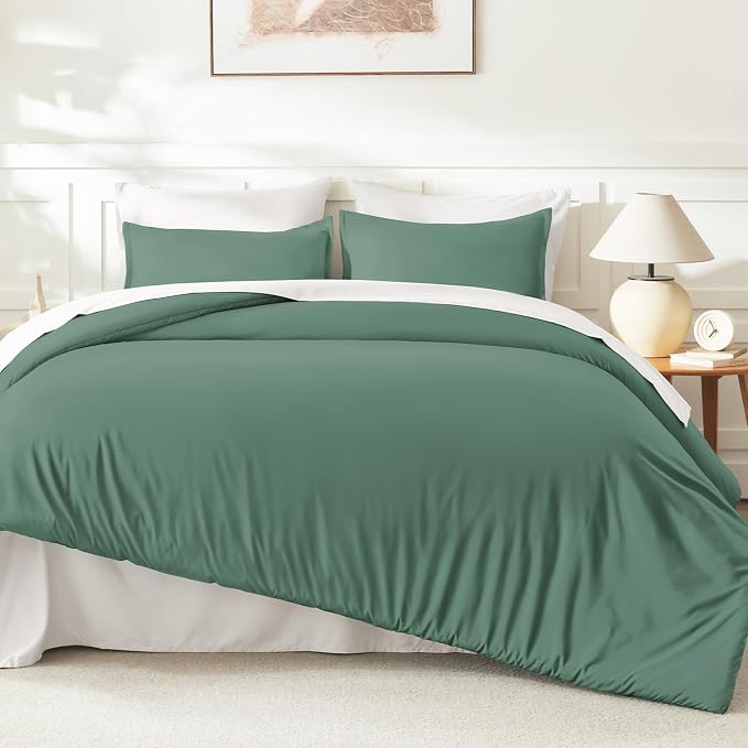 Litanika Comforters King Size Haze Green, 3 Pieces Lightweight Solid Bedding - Image 6