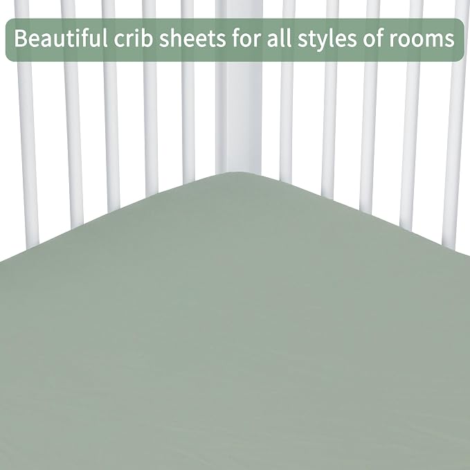 GUNTAIL Baby Crib Sheets for Boys Girls, 2 Pack Fitted Crib Sheet for Standard - Image 4