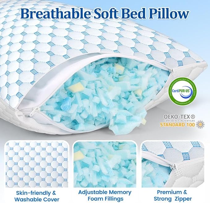 CloudBliss Cooling Bed Set of 2 Pillows - Image 5