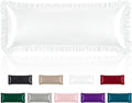 Homiest Ruffle Satin Body Pillow Cover, Silky Satin Body Pillowcase by Homiest