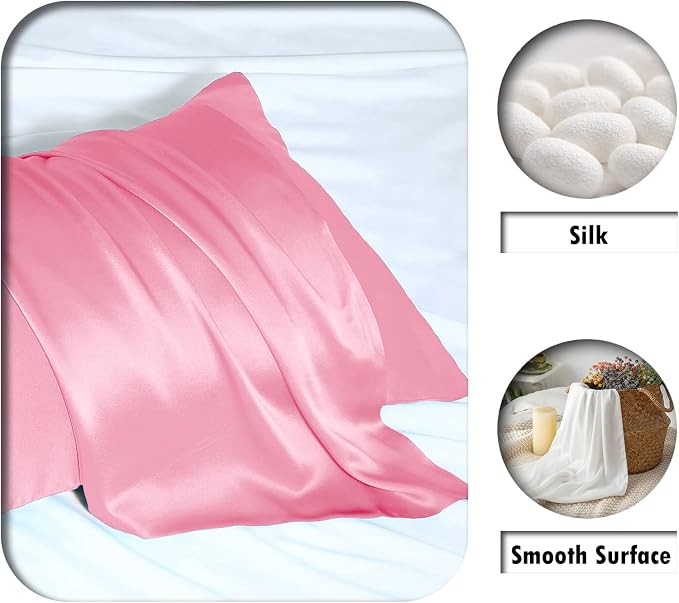 Silk Pillow Cases 2 Pack Soft Breathable and Sliky King Size Pillow Cases Set - Image 2
