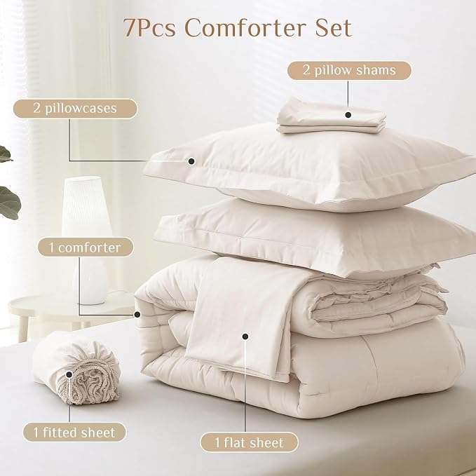 JOLLYVOGUE Oversized Queen Comforter Set, Ultra-Soft Bed in a Bag Oversized - Image 5