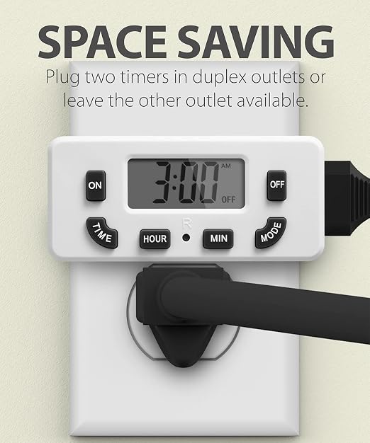Fosmon Digital Timer for Electrical Outlets, Indoor 24 Hour Light Timer - Image 5