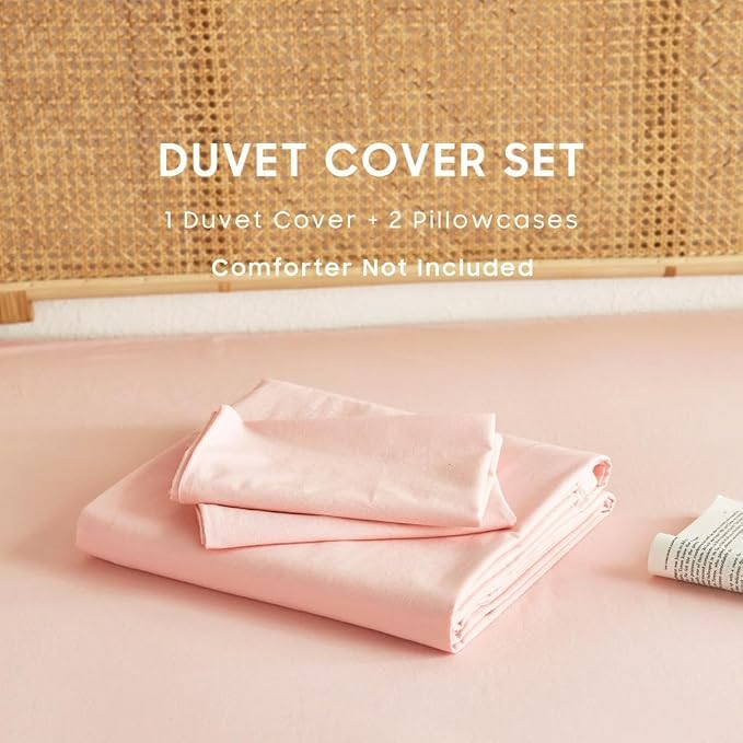Wake In Cloud - Cotton Duvet Cover Set, Twin Size, 100% Washed Cotton, Linen - Image 2
