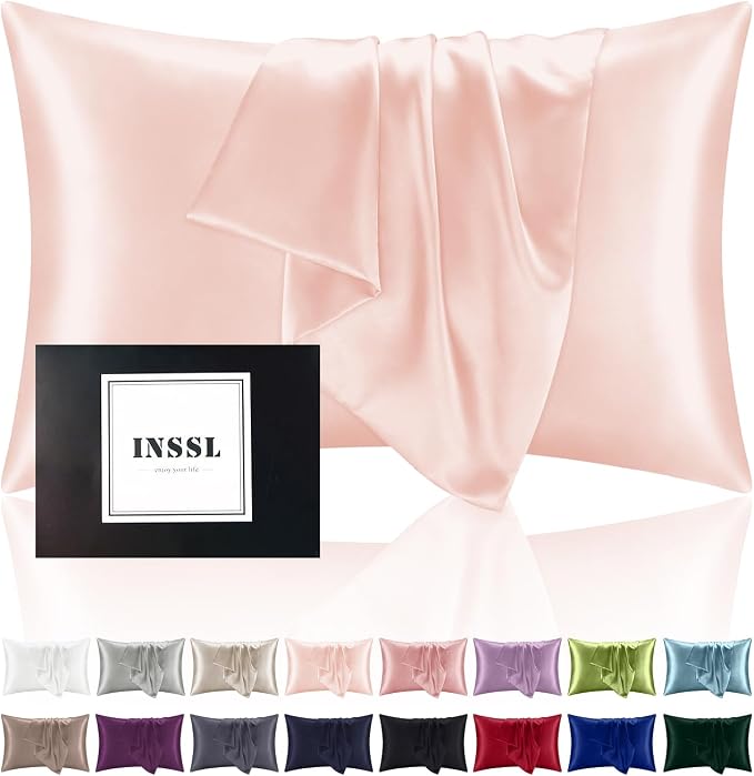 INSSL Silk Pillowcase for Women, Mulberry Silk Pillowcase for Hair and Skin and by INSSL