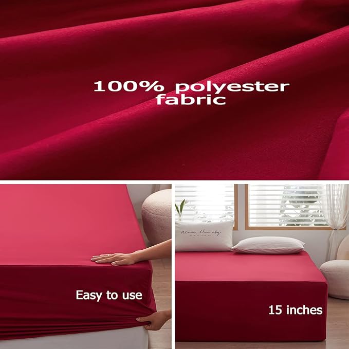 Bedding Queen Size Fitted Sheet Only- Bottom Matress Fitted Sheet-Fits 15inches - Image 3