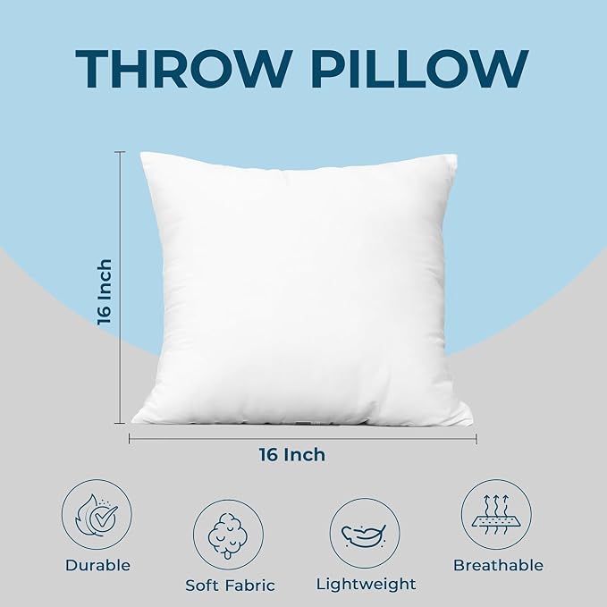 Utopia Bedding Throw Pillows – 16 x 16 Inches Down Alternative Pillows - Image 3