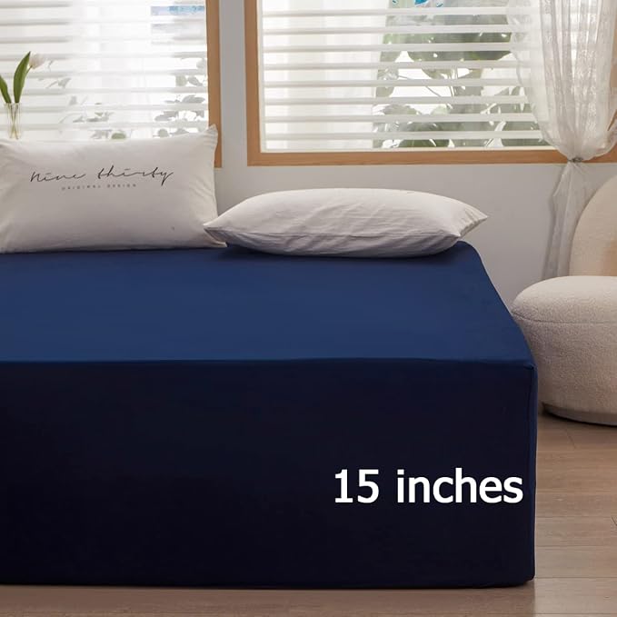 Bedding 1piece Queen Fitted Sheet Only-Queen Size Deep Pocket Bottom Fitted - Image 7