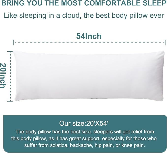 DOWNCOOL Large Body Pillow Insert- Breathable Full Body Pillow - Image 6