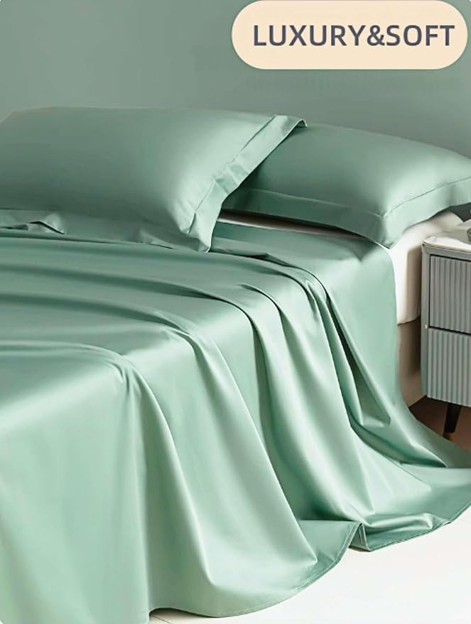 Full Size Flat Sheet Only, Soft 300 Thread Count 100% Cotton Sheets, Cooling & - Image 3