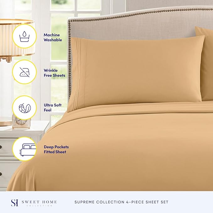 Twin XL Sheets - Breathable Luxury Sheets - 1800 Supreme Collection Extra Soft - Image 2